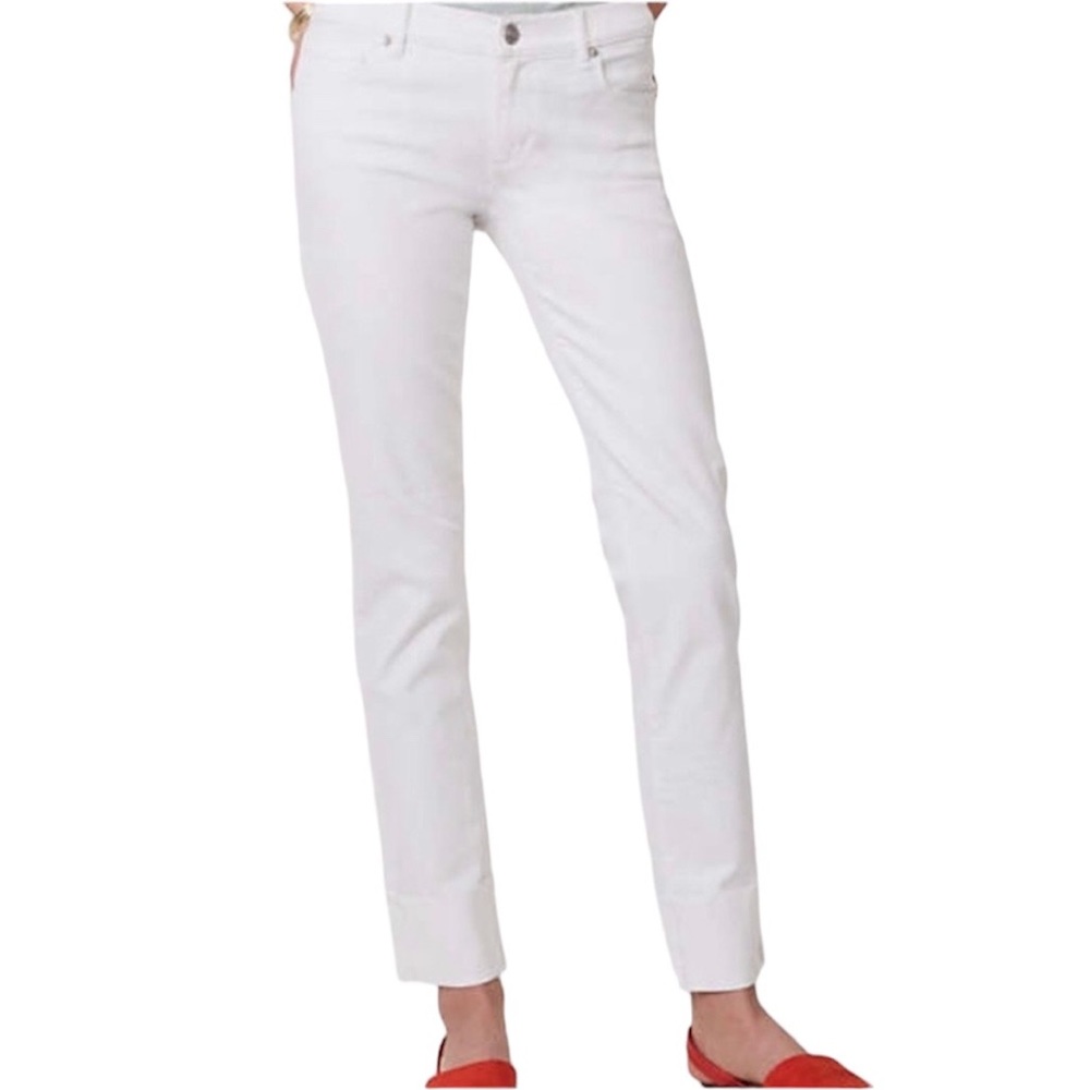 *NWOT* LOFT | White Straight Leg Modern Fit Cuffed Jeans/Pants - Picture 14 of 15
